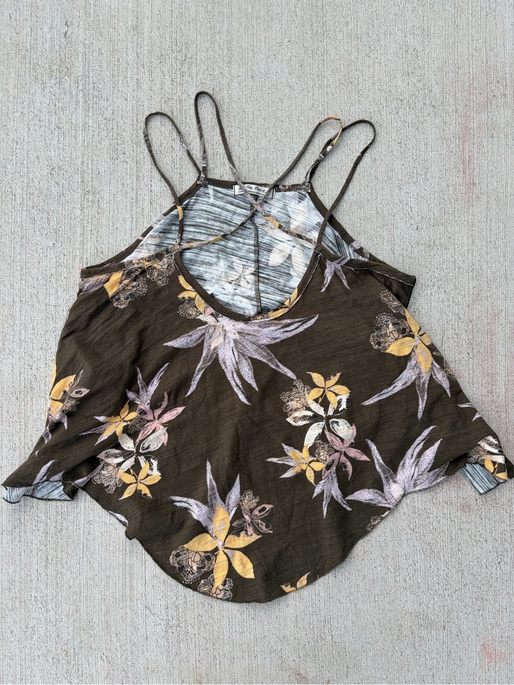 Free people we the free floral handkerchief tank boho fairycore top m
